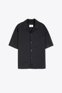 Camicia nera in cotone tecnico con maniche corte - Micky 