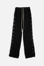 Black cotton sweatpants with side snaps - Pusher Pants 