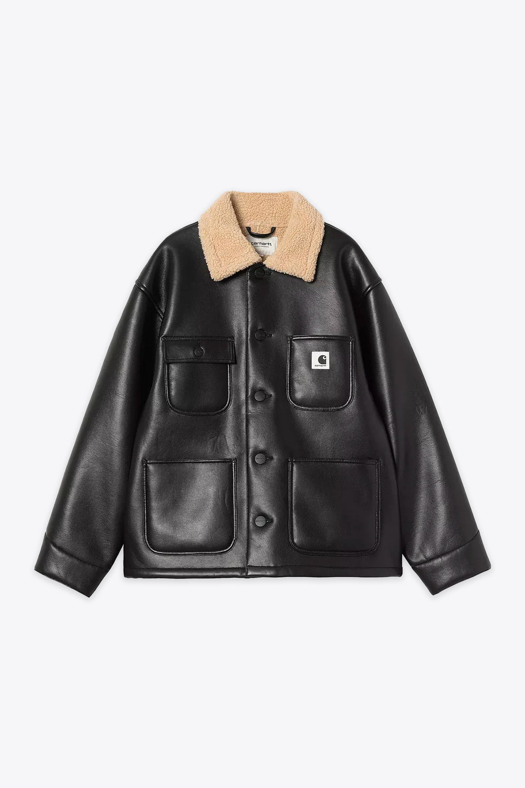 alt-image__Giacca-nera-in-montone-sintetico-con-collo-in-pelliccia---W'-Shepton-OG-Michigan-Coat