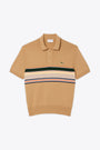 Polo in maglia a coste beige Made in France 