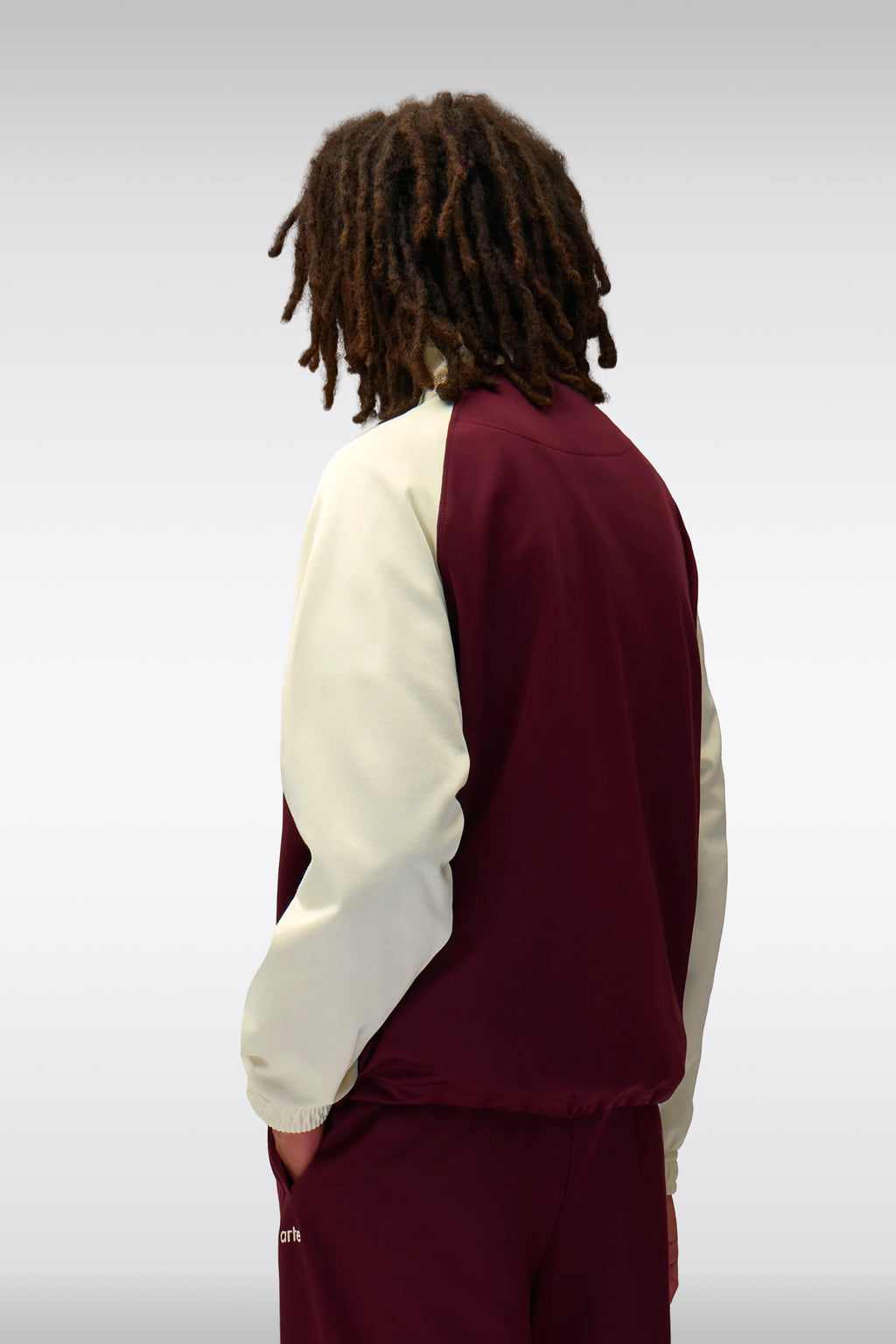 alt-image__Felpa-in-acetato-bordeaux-e-panna-con-zip---Carded-Tracksuit-Top