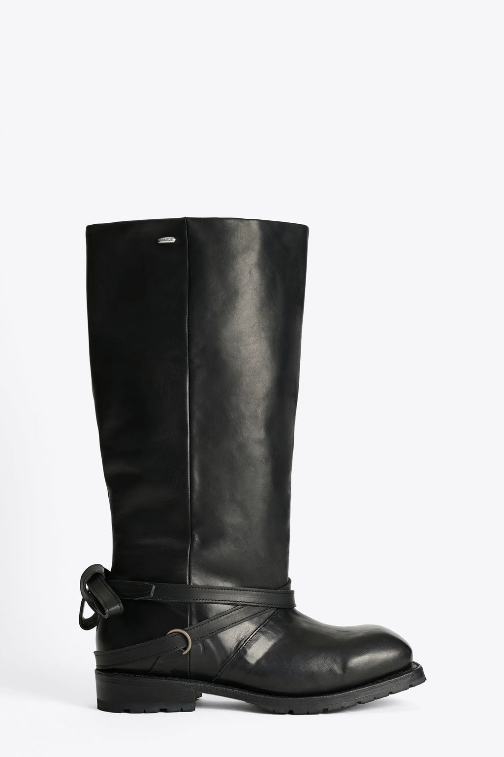 alt-image__Stivali-biker-neri-in-pelle-con-punta-squadrata-e-cinturino-alla-caviglia---High-Engine-Boot
