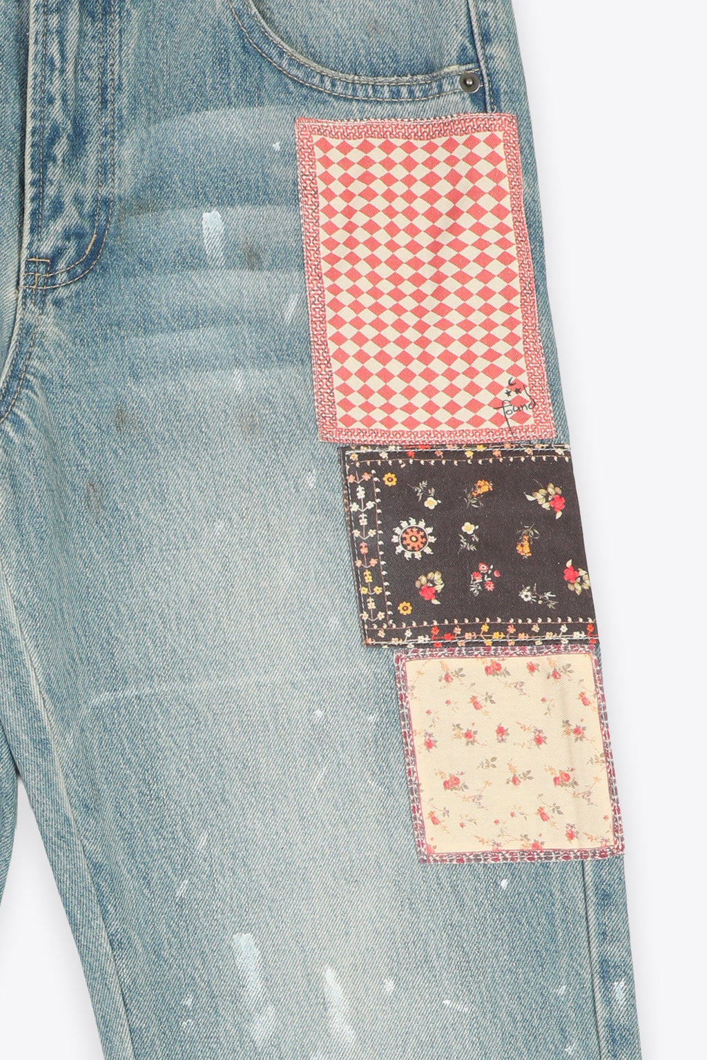 alt-image__Jeans-relaxed-fit-in-denim-blu-chiaro-stonewashed-con-patchwork---Tapestry-Chalk-Jeans
