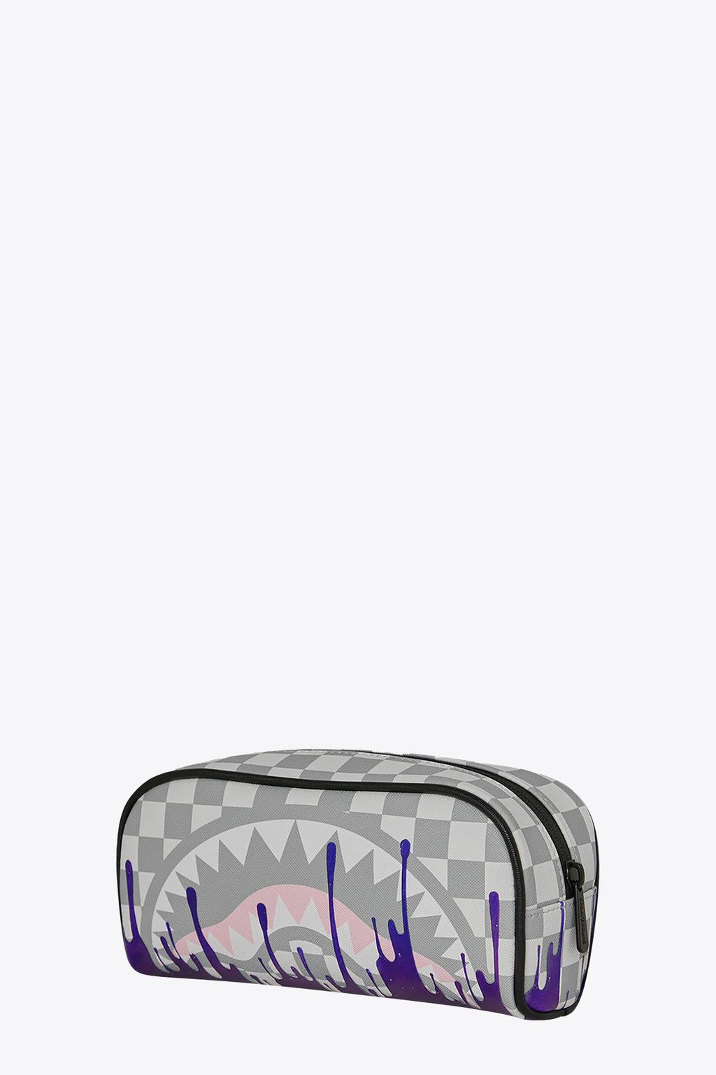 alt-image__White-and-grey-check-pvc-pouch-with-purple-paint-dripping-detail---Cream-Space-Drip-Pouch