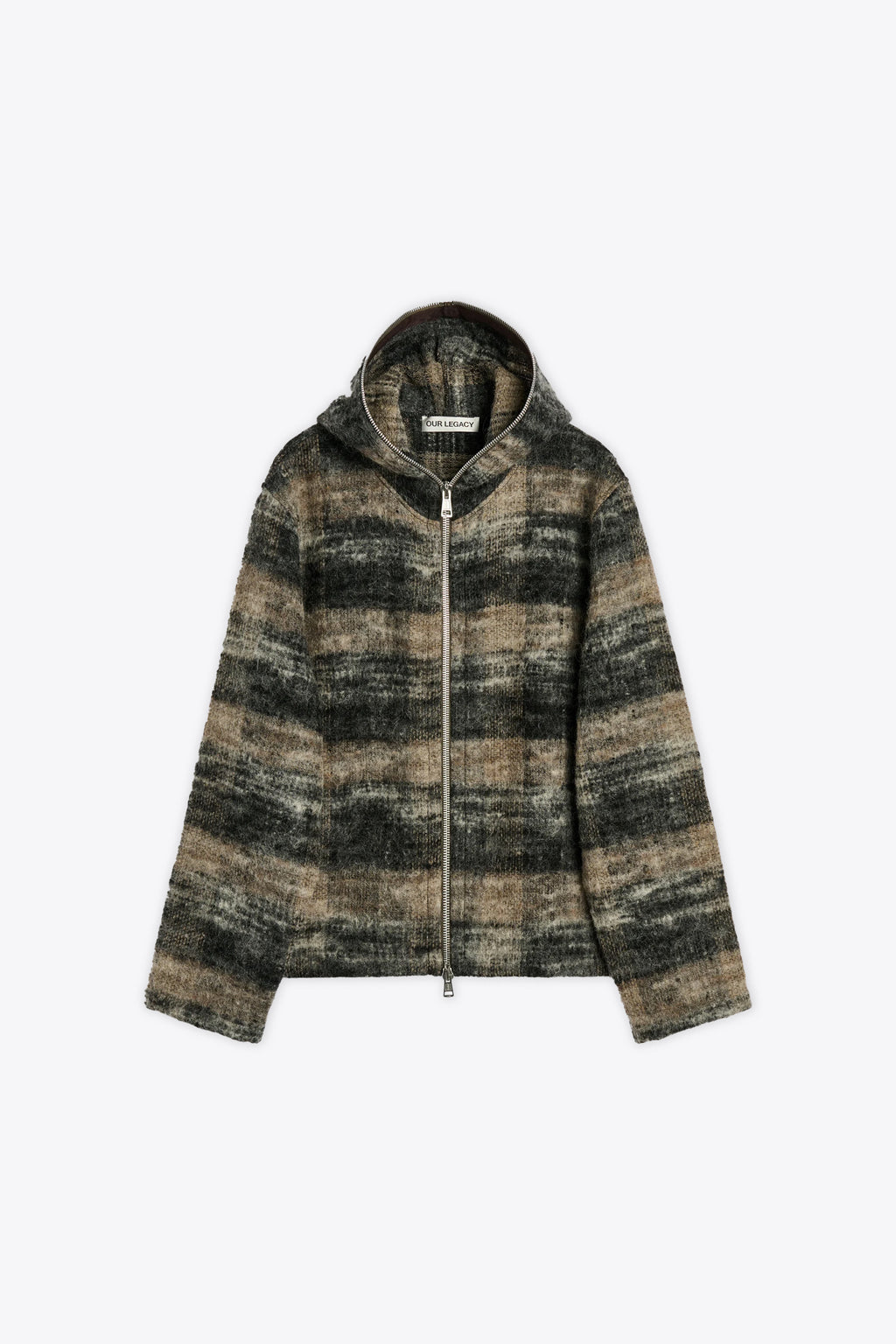 alt-image__Cardigan-in-misto-lana-a-quadri-beige-e-nero-con-cappuccio-e-zip---Full-Zip-Hood