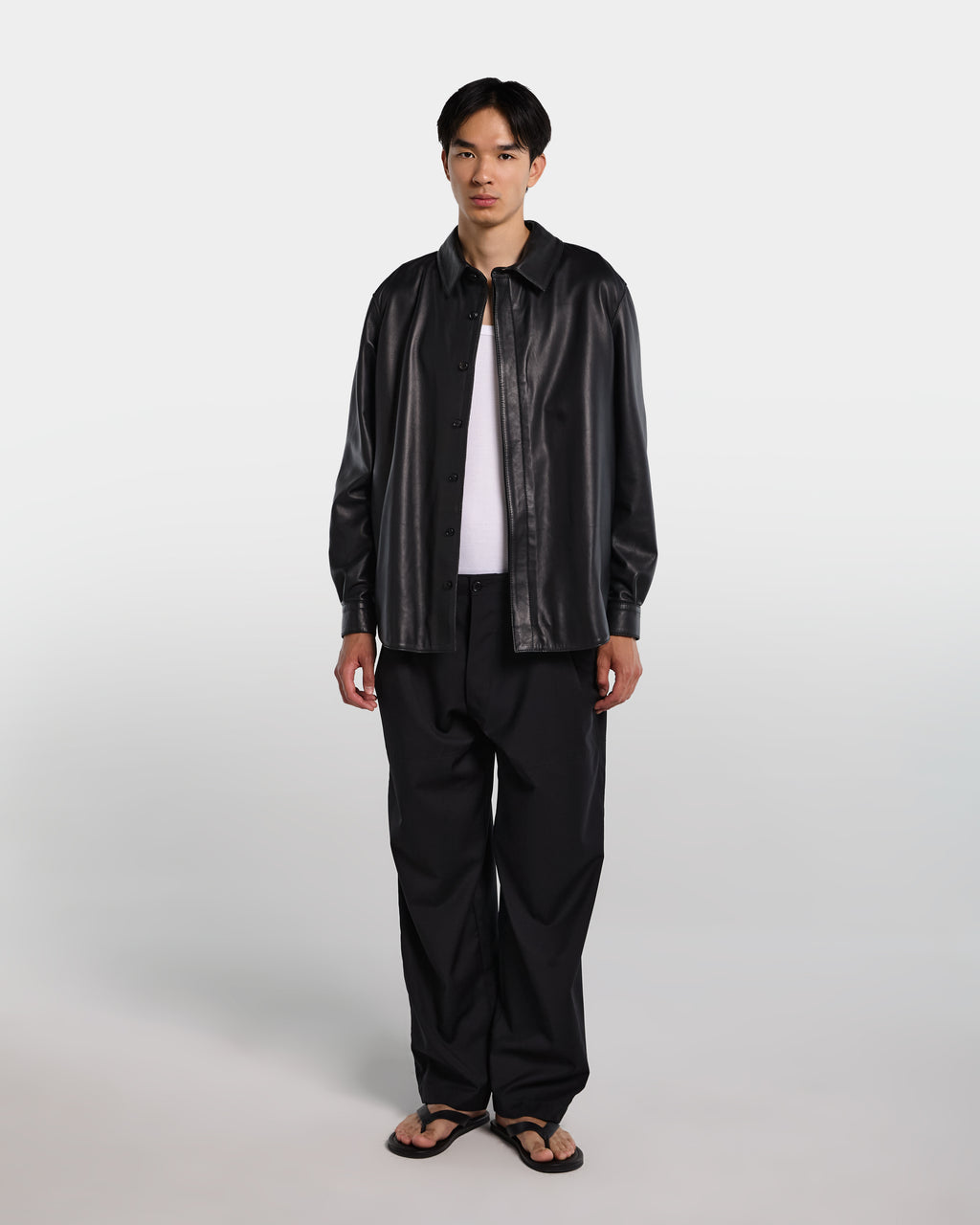 alt-image__Camicia-relaxed-fit-in-pelle-nera---Chicago-Leather-Shirt