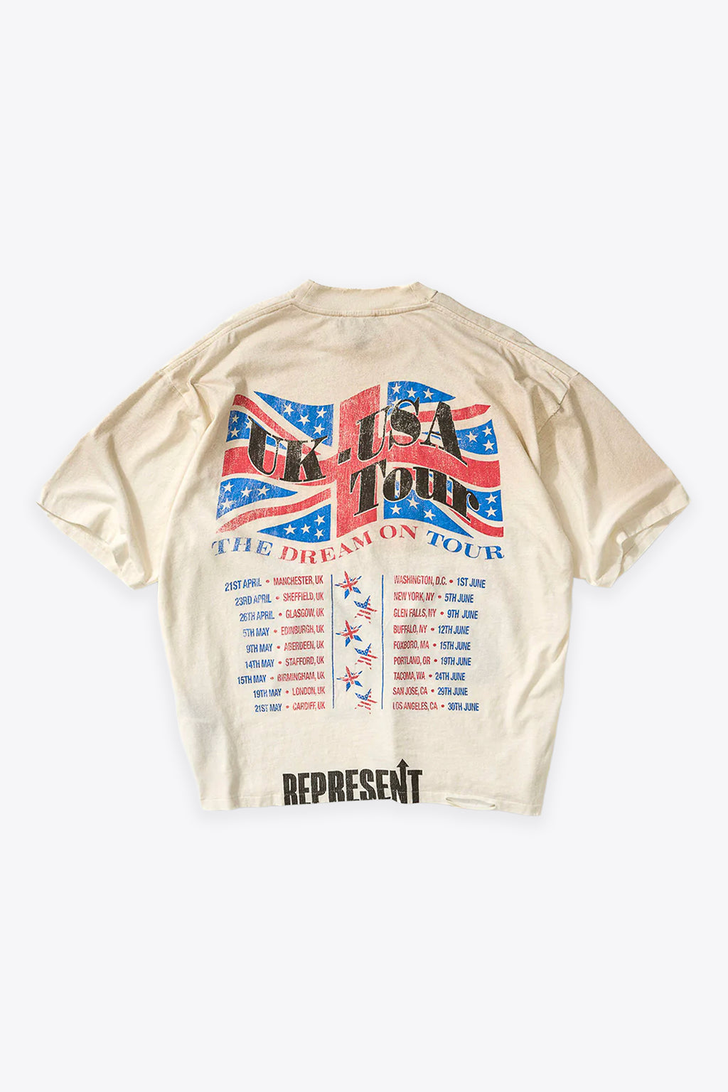 alt-image__Off-white-cotton-t-shirt-with-front-and-back-graphic-print---Dream-On-Tour-T-shirt-