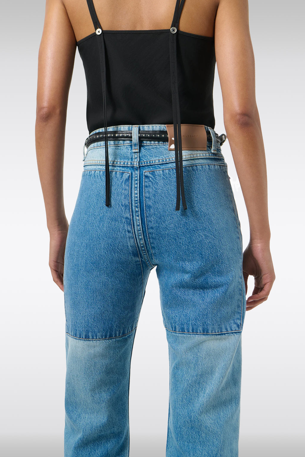alt-image__Jeans-con-dettaglio-patchwork-in-denim-blu-chiaro---Boot-Cut