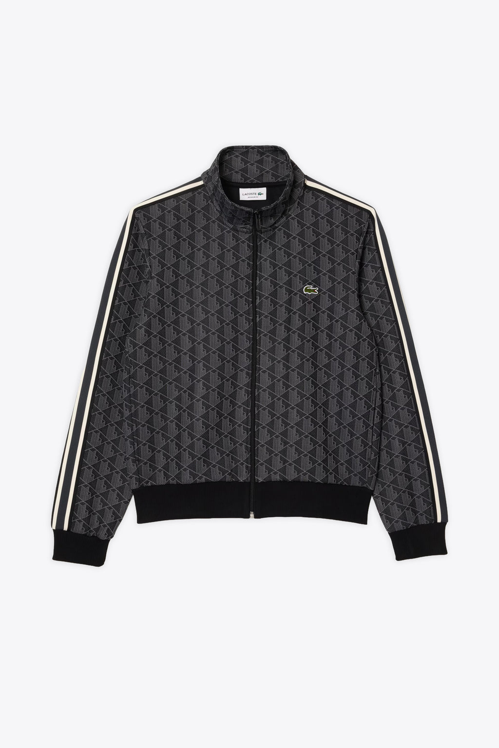 alt-image__Felpa-nera-e-grigia-con-zip-e-motivo-jacquard-monogram