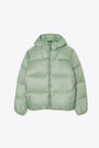 Mint green nylon hooded puffer jacket 