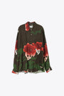 Camicia verde militare con manica lunga e stampa floreale - Above Shirt 
