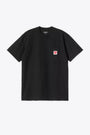 S/S POCKET HEART T-SHIRT COTTON SINGLE JERSEY-Nero/rosso 