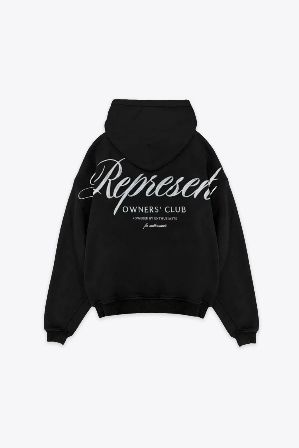 alt-image__Black-cotton-hoodie-with-italic-logo-print---Represent-Owners-Club-Script-Hoodie