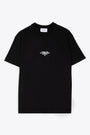 Black cotton t-shirt with slogan print  