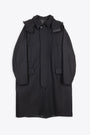 Cappotto nero in lana con cappuccio - Sogliano 