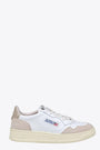White leather low sneaker with beige tab - Medalist 