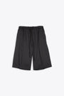 Black wool tailored baggy short 