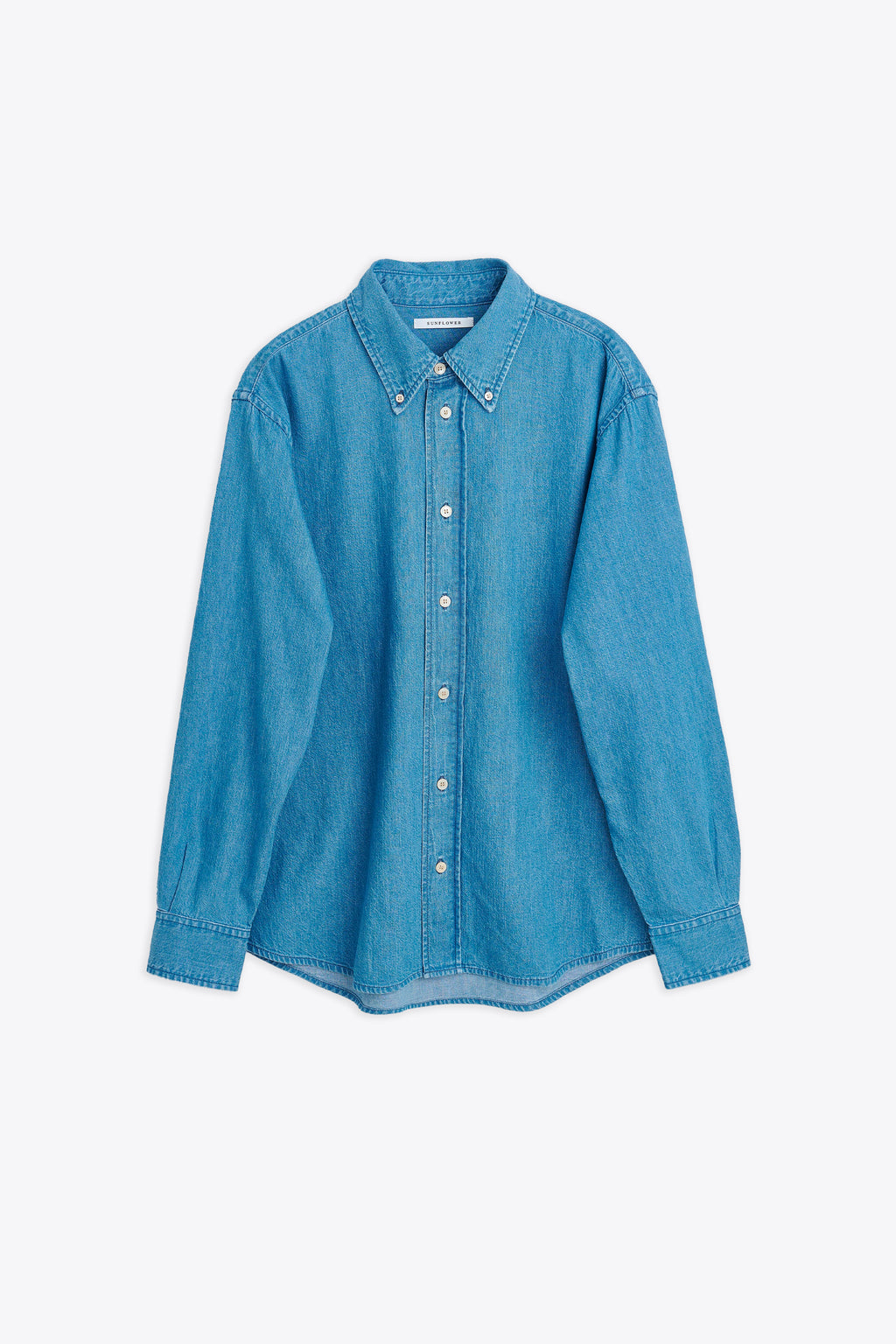 alt-image__Mid-blue-chambray-denim-shirt-with-long-sleeves---Denim-Button-Down-Shirt