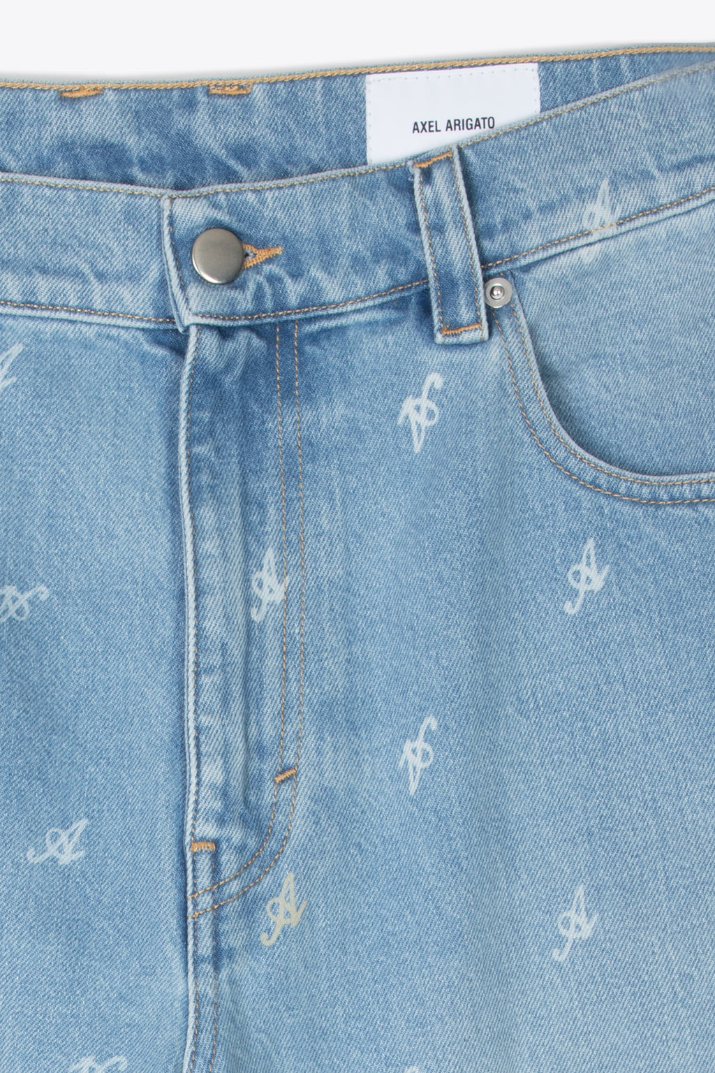 alt-image__Light-blue-denim-shorts-with-monogram-pattern---Miles-Shorts