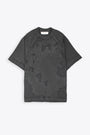 Black distressed and washed cotton t-shirt with back logo - Oversized Translucent Graphic Logo T-shirt  