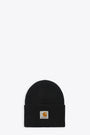 Black ribbed beanie with logo - Acrylic Watch Hat 