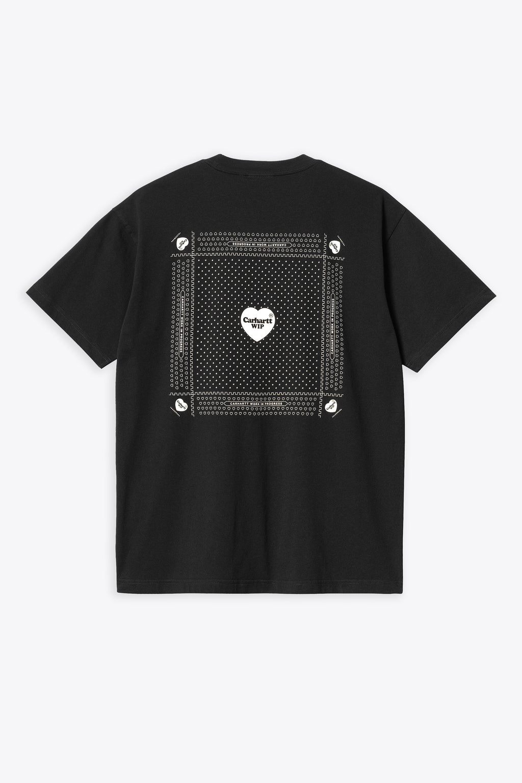alt-image__Black-cotton-t-shirt-with-heart-graphic-print---S/S-Heart-Bandana-T-Shirt