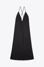 Black satin midi dress with Oval D logo - Ufpt Mayra D-Long 