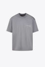 Grey cotton oversize t-shirt with chest logo 