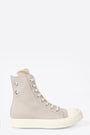 Pearl grey cotton lace-up high sneaker - Hi sneaks 