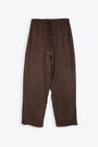 Brown cupro loose fit drawstring pant - Pajama Otaru Trousers  