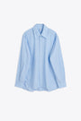 Camicia in popeline di cotone celeste a righe - Please Shirt 