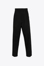 Pantalone ampio in popeline nero con elastico in vita - Baggy pant 