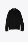 Black cotton knit shirt with long sleeves 