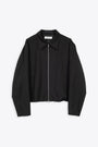 Giacca in fresco lana nera con zip - Mini Jacket 