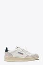 White leather low sneaker with blu tab - Medalist 