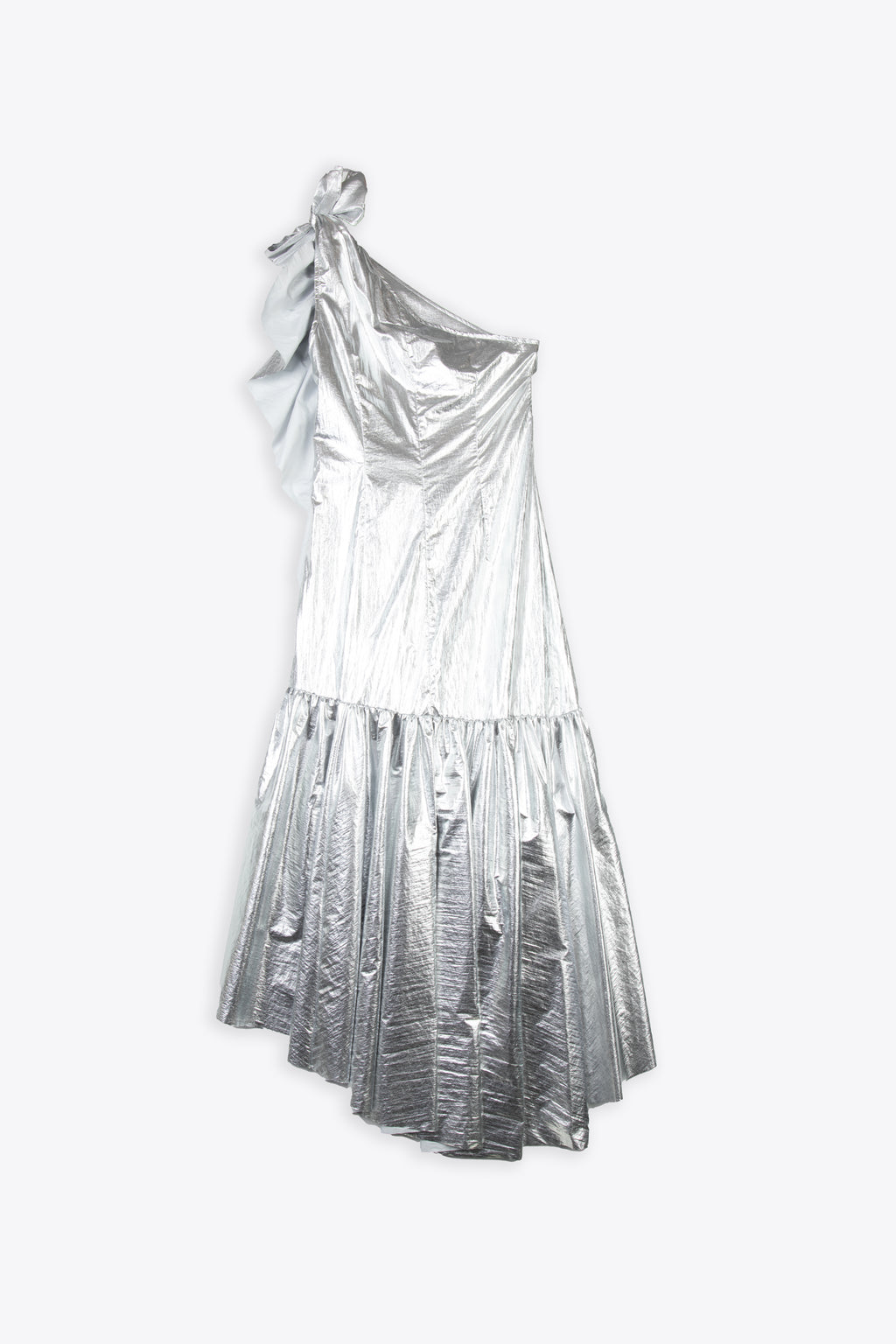 alt-image__Metallic-silver-nylon-one-shoulder-dress-