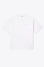 White cotton loose fit t-shirt with chest logo 