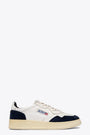White leather low sneaker with blue suede detail - Medalist 