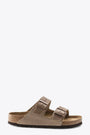 Tobacco brown leather sandal with buckles - Arizona 