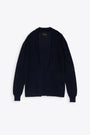 Navy blue open cardigan with shawl collar 