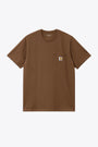 Brown cotton t-shirt with chest pocket - S/S Pocket T-Shirt  