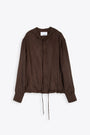 Brown cupro hooded shirt - Hoodie Otaru Jacket  