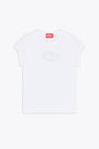 White cotton t-shirt with oval-D embroidery - T Angie 