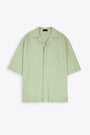 Sage green poplin bowling shirt with short sleeves 