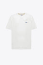 White cotton relaxed fit t-shirt with logo patch 