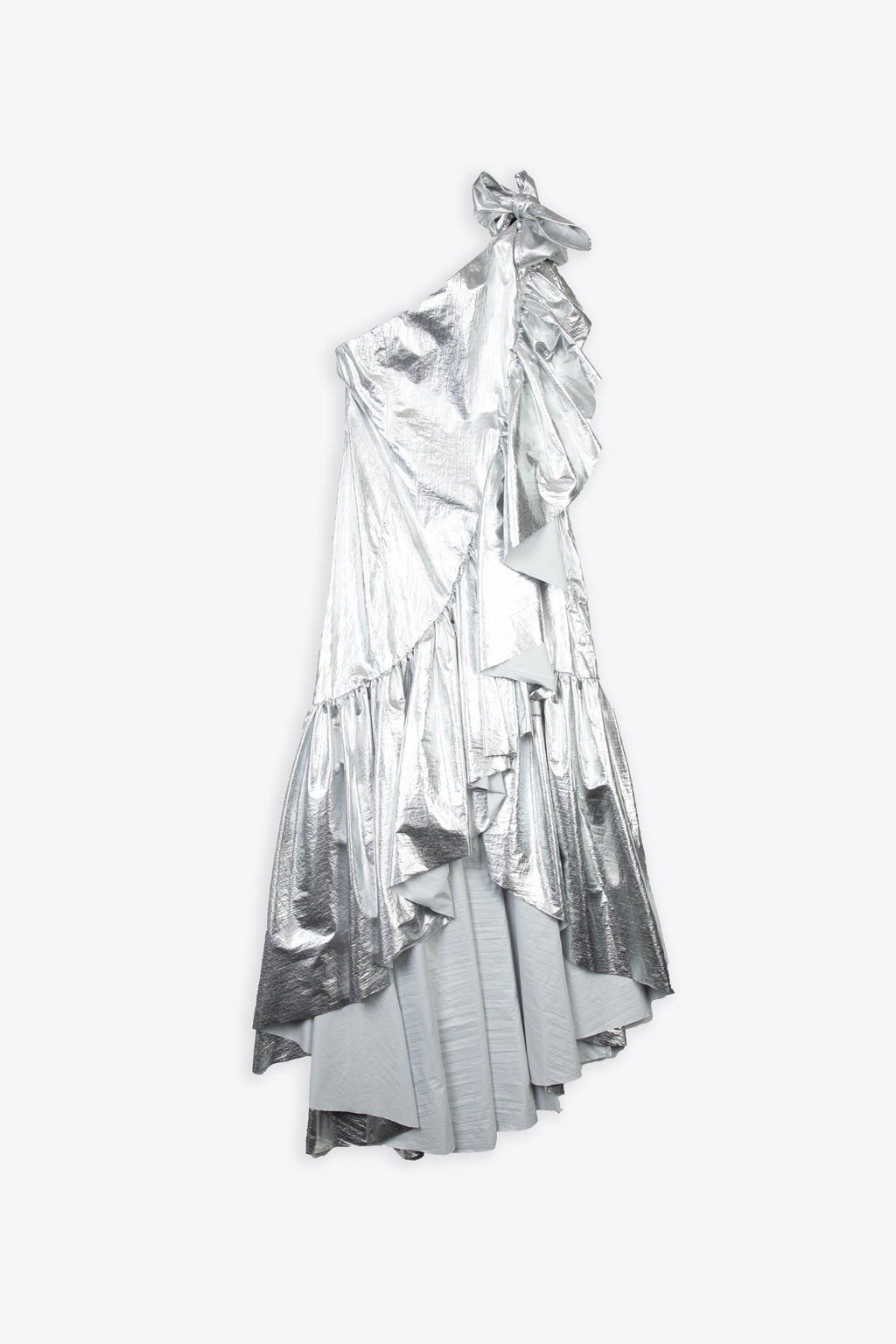 alt-image__Metallic-silver-nylon-one-shoulder-dress-