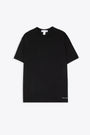 T-shirt nera oversize in cotone con logo 