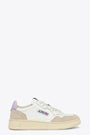 White leather low sneaker with lilac tab - Medalist 