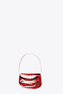 White and red printed half-moon bag with oval-d logo - 1DR Shoulder bag 