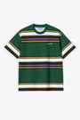 Green heavyweight cotton striped t-shirt - S/S Morcom T-Shirt 